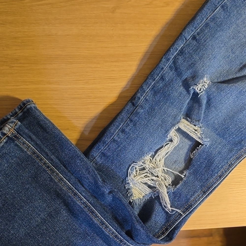 Old Navy Blue Extra High Rise Straight Jeans Classic Denim 0 - Picture 5 of 5